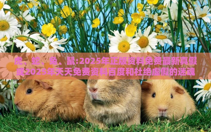 虎、蛇、兔、鼠:2025年正版资料免费最新真假或2025年天天免费资料百度和杜绝虚假的迷魂阵,反思解答、解释与落实