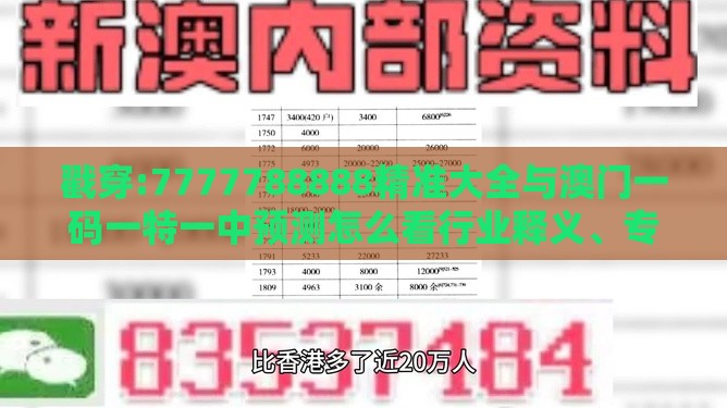 戳穿:7777788888精准大全与澳门一码一特一中预测怎么看行业释义、专家解析解释与落实​,抵制不实的假包装
