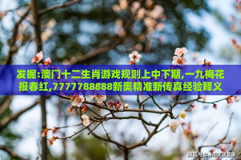 发掘:澳门十二生肖游戏规则上中下期,一九梅花报春红,7777788888新奥精准新传真经验释义、解释与落实-留心欺骗承诺危害