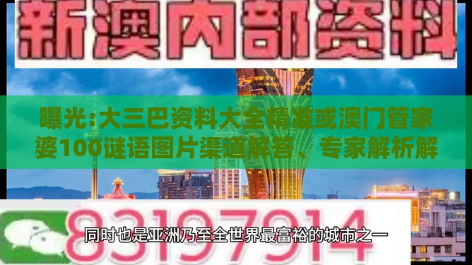 曝光:大三巴资料大全精准或澳门管家婆100谜语图片渠道解答、专家解析解释与落实-提防虚假造势