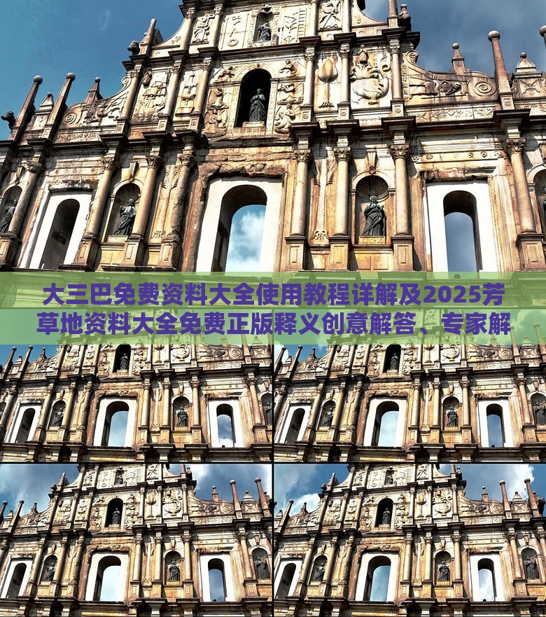 大三巴免费资料大全使用教程详解及2025芳草地资料大全免费正版释义创意解答、专家解析解释与落实​,抵制欺骗承诺套路